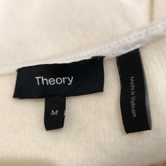 Theory Fuzzy Sweater Size Medium White Virgin Wool Blend Pullover - Picture 6 of 10